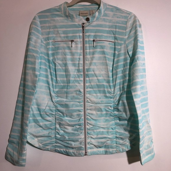 Zenergy Chico Blue/White Striped Jacket w/ Pockets Small - Picture 2 of 14